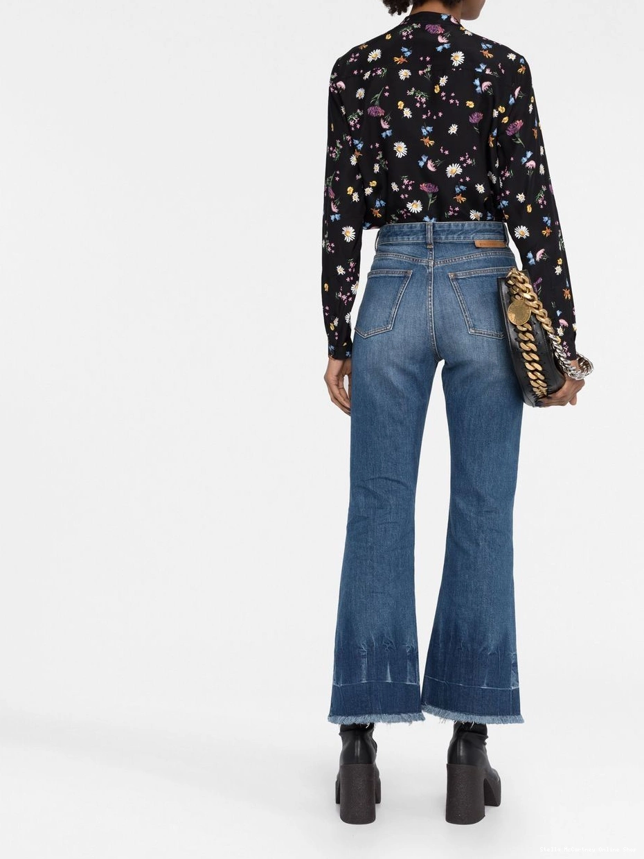 Affordable jeans cropped McCartney frayed-edge Women Stella 0419